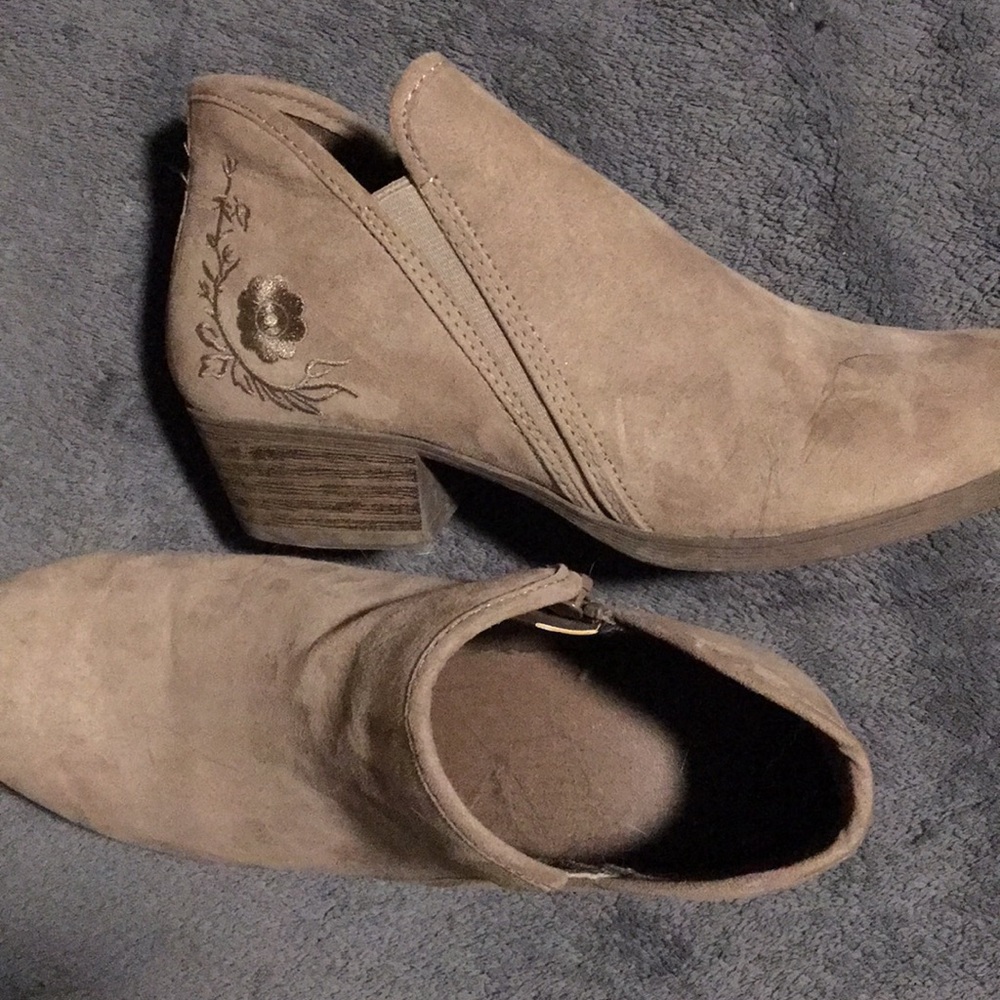 Tan ankle booties
